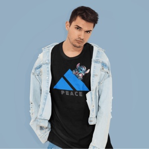 Tricou barbat bumbac 100%, personalizat, haios, Peace Stitch - Cadou