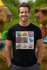 Tricou Barbat CapyBara - Colaj amuzant