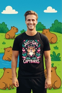 Tricou Barbat CapyBara - Doar o fetita care iubeste capybara - Img 1