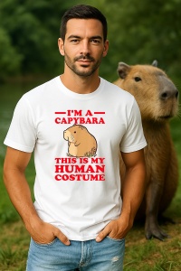 Tricou Barbat CapyBara - Sunt un capybara iar acesta este costumul meu de om - Img 1