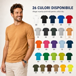 Tricou Bărbat Classic Basic New, 100% Bumbac, 145 g/m², Guler Rotund, 26 Culori, Mărimi S–3XL - Img 10