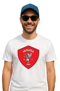 Tricou barbat cu logo stema AC Perugia Italia , din bumbac 100% - Img 3