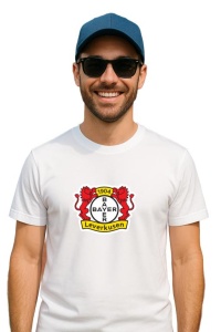 Tricou barbat cu logo stema Bayer Leverkusen Germania , din bumbac 100% - Img 3