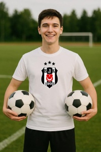 Tricou barbat cu logo stema Besiktas Turcia , din bumbac 100% - Img 8