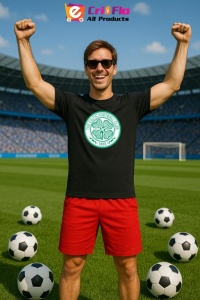 Tricou barbat cu logo stema Celtic FC Scotia , din bumbac 100% - Img 5