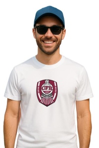 Tricou barbat cu logo stema CFR_Cluj , din bumbac 100% - Img 3