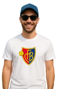 Tricou barbat cu logo stema Fc Basel Elvetia , din bumbac 100% - Img 3