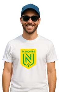 Tricou barbat cu logo stema FC Nantes Franta , din bumbac 100% - Img 2
