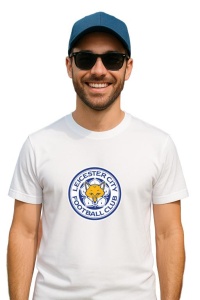 Tricou barbat cu logo stema Leicester City FC Anglia , din bumbac 100% - Img 3