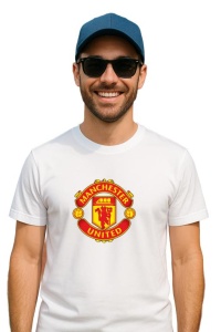 Tricou barbat cu logo stema Manchester United FC Anglia , din bumbac 100% - Img 3