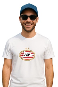 Tricou barbat cu logo stema PSV Eindhoven Olanda , din bumbac 100% - Img 3