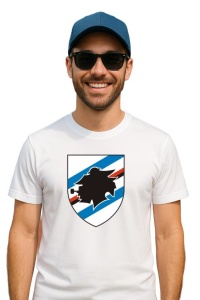 Tricou barbat cu logo stema UC Sampdoria Italia , din bumbac 100%