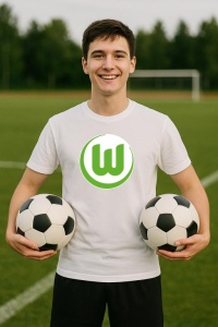 Tricou barbat cu logo stema VfL Wolfsburg Germania , din bumbac 100% - Img 8