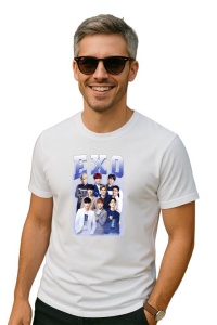 Tricou barbat Kpop cu trupa EXO 9 music Coreean 208 - Img 2