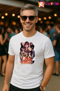 Tricou barbat Kpop cu trupa lisa 5 music Coreean 258 - Img 3