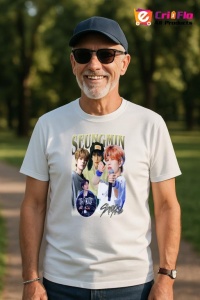 Tricou barbat Kpop cu trupa SEUNGMIN music Coreean 287 - Img 4