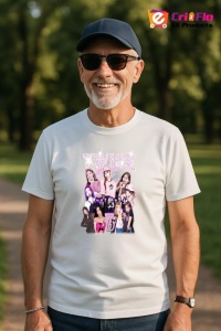 Tricou barbat Kpop cu trupa TWICE 2 music Coreean 297 - Img 4