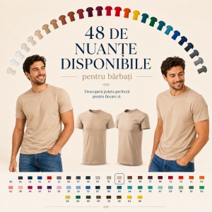 Tricou bărbat Malfini Basic Clasic, 100% bumbac, 160 g/m², guler rotund, 48 de culori, mărimi XS–5XL - Img 10