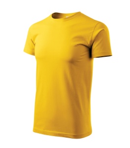 Tricou pentru barbati basic din bumbac de culoare galben