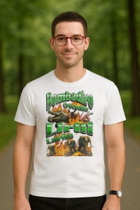 Tricou Barbat Tralalero Tralala cu personajul Bombadiro VS Lirili Funny Italian Brainrot Meme Graphic