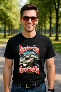 Tricou Barbat Tralalero Tralala cu personajul Bombardiro Bombardino Crocodilo Funny Italian Brainrot Meme - Img 4