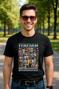 Tricou Barbat Tralalero Tralala cu personajul Bombardiro Crocodilo - Italian Brainrot Meme (3) - Img 5