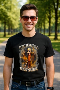 Tricou Barbat Tralalero Tralala cu personajul Brainrot Humor Gen Z - Img 4