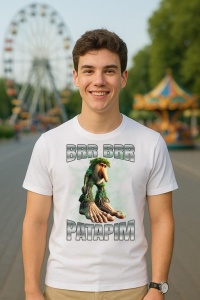 Tricou Barbat Tralalero Tralala cu personajul Brr Brr Patapim - Img 5