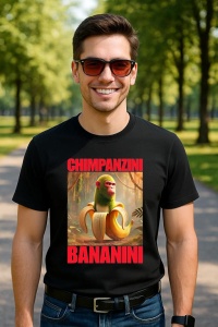 Tricou Barbat Tralalero Tralala cu personajul Chimpanzini Bananini - Italian Brainrot Meme (2) - Img 5