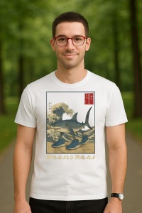 Tricou Barbat Tralalero Tralala cu personajul Italian Brainrot Japanese - Img 3