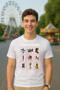 Tricou Barbat Tralalero Tralala cu personajul Italian Brainrot Characaters Meme Gen Z Funny Humor - Img 6