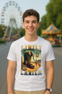 Tricou Barbat Tralalero Tralala cu personajul Lirili Larila Funny Italian Brainrot Meme - Img 5