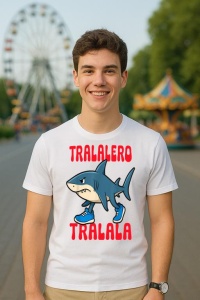 Tricou Barbat Tralalero Tralala cu personajul Tralalero Tralala Funny Italian brainrot Shark meme - Img 5