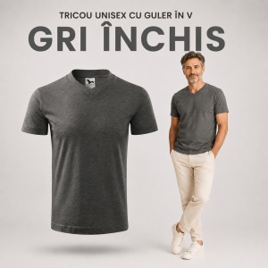 Tricou Bărbat Unisex Malfini 102 cu Guler în V, 100% Bumbac, 160 g/m², Mărimi XS–3XL - Img 18