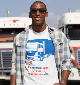 Tricou barbati haios personalizat - Camionul meu, dragostea mea - din bumbac, personalizat - Cadou