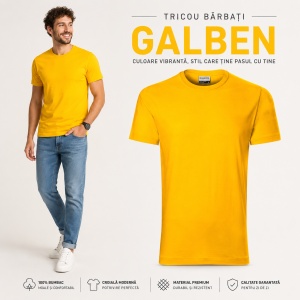 Tricou bărbați heavy, 100% bumbac pre-shrunk, 200 g/m², 14 nuanțe disponibile - Img 15