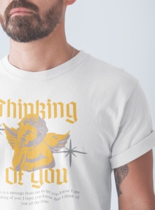 Tricou barbati Streetwear - Thinking of You - din bumbac, personalizat - Cadou