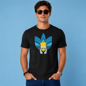 Tricou Bart Simpson Ochelari Soare Logo Albastru Urban Chill Vibe, din bumbac 100%, tricou negru, Copii | Dama | Barbat