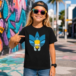 Tricou Bart Simpson Ochelari Soare Logo Albastru Urban Chill Vibe, din bumbac 100%, tricou negru, Copii | Dama | Barbat - Img 7
