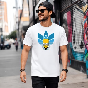 Tricou Bart Simpson Ochelari Soare Logo Albastru Urban Chill Vibe, din bumbac 100% Copii | Dama | Barbat - Img 5