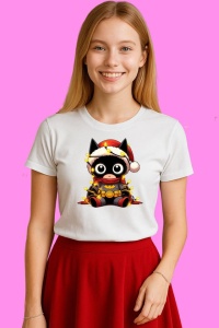 Tricou Batman Christmas Chibi Cu Cana Rosie, din bumbac 100%, tricou alb, Copii | Dama | Barbat - Img 3