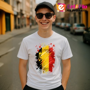 Tricou Belgium Steag Splash Art, Copii | Dama | Barbat - Img 7