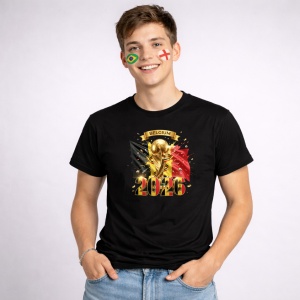 Tricou Belgium World Cup 2026 Fifa V2, din bumbac 100%, tricou negru, Copii | Dama | Barbat - Img 2
