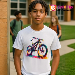 Tricou Bicicleta de munte graffiti cu fundal deschis Copii | Dama | Barbat - Img 5