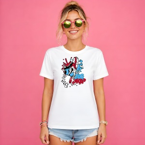 Tricou Big Drip Sneaker Splash Blue Red Urban Graffiti Design, din bumbac 100% Copii | Dama | Barbat