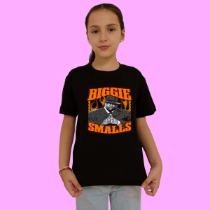 Tricou Biggie Smalls - Orange Font, muzica Rock (Heavy Metal), Dama | Barbat | Copii, Culoare Negru - Img 2