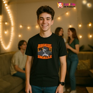 Tricou Biggie Smalls - Orange Font, muzica Rock (Heavy Metal), Dama | Barbat | Copii, Culoare Negru - Img 8