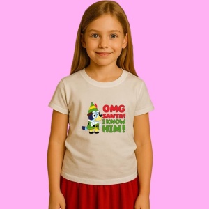 Tricou Bingo Elf Omg Santa I Know Him, din bumbac 100%, tricou alb, Copii | Dama | Barbat