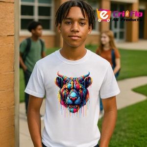 Tricou Bivol curcubeu in stil graffiti digital Copii | Dama | Barbat - Img 5