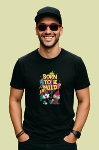 Tricou Born To Be Mild Inghetata Amuzanta, Copii | Dama | Barbat, culoare negru - Img 2